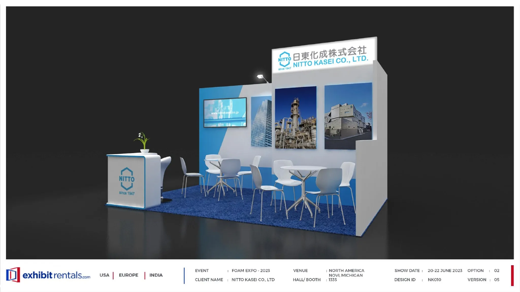 10x15 Péninsule booth design by Exhibit-Rentals